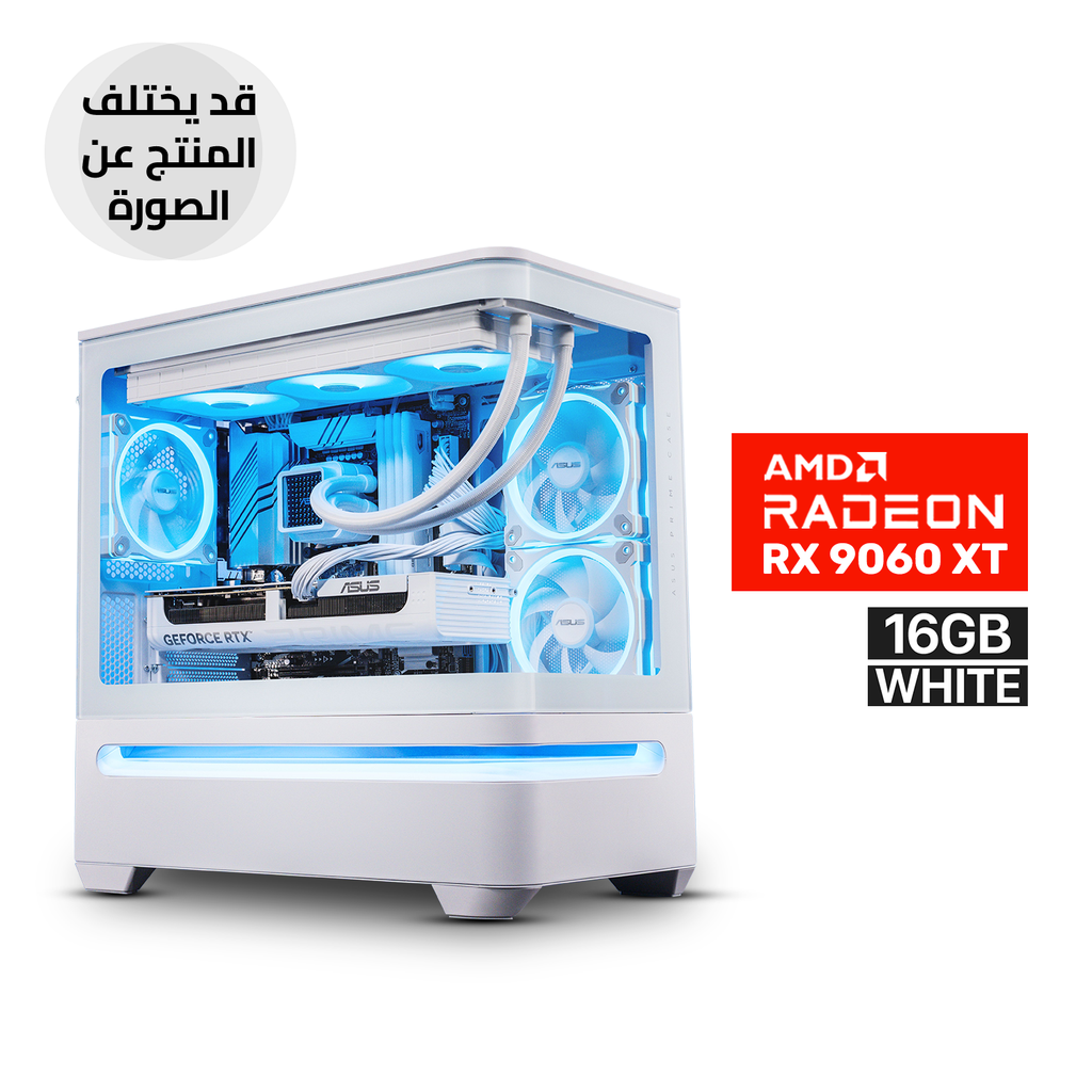 Gaming PC AMD Ryzen 5-9600X, MSI PRO B650M-P DDR5 Motherboard, 32GB DDR5 RAM, 1TB NVMe SSD, Sapphire PURE Radeon RX 9060 XT 16GB White GPU, 750W PSU, L240 Liquid Cooler White, Asus Prime AP202 Mid Tower White Case, Windows 11 Pro