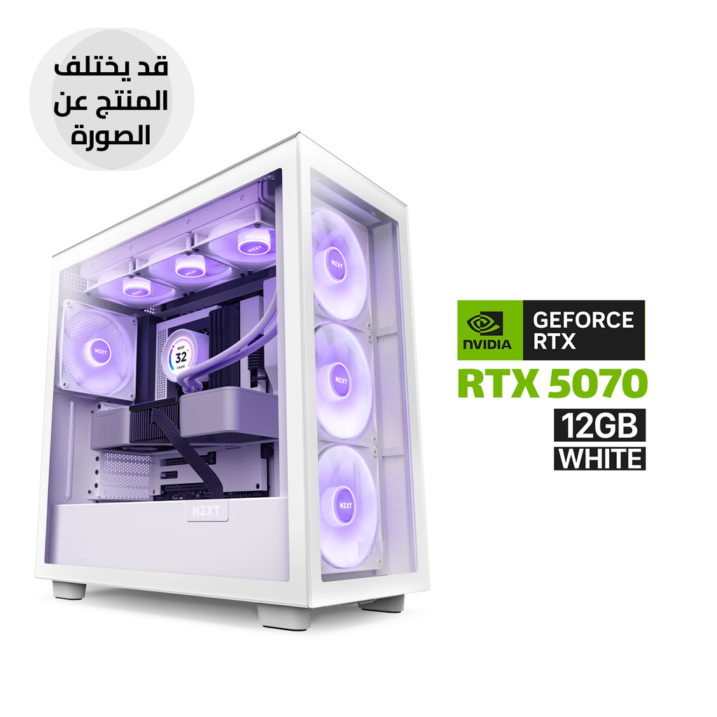 [NS031186] Gaming PC AMD Ryzen 7-9700X Processor, MSI B650 PLUS WIFI Motherboard, 32GB RAM DDR5, 1TB NVMe SSD, RTX 5070 12GB White, L360 Liquid Cooler White, 750 WATT GOLD PSU, NZXT H7 Elite Premium Mid Tower Case with 4 RGB Fans, Windows 11 Pro (License)