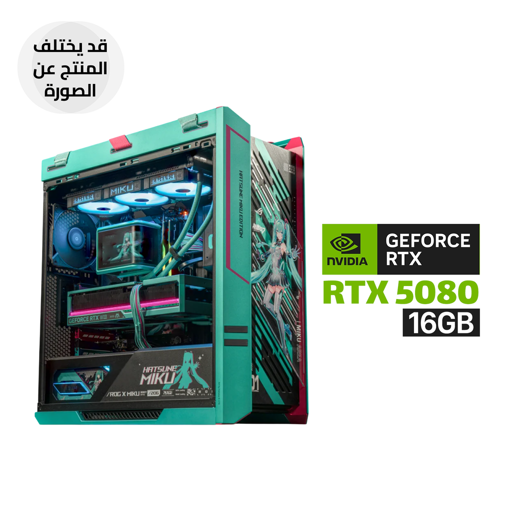 [NS032307] Gaming PC AMD RYZEN 7-9800X3D Processor, ASUS ROG Strix X870E-H DDR5 Motherboard MIKU, 32GB DDR5-6000 RAM, WD 2TB NVME GEN-4, RTX 5080 16GB MIKU, ROG Ryuo IV 360 Cooler MIKU, Thor 1200W PSU MIKU, Helios II Case MIKU, Windows 11 Pro (License)