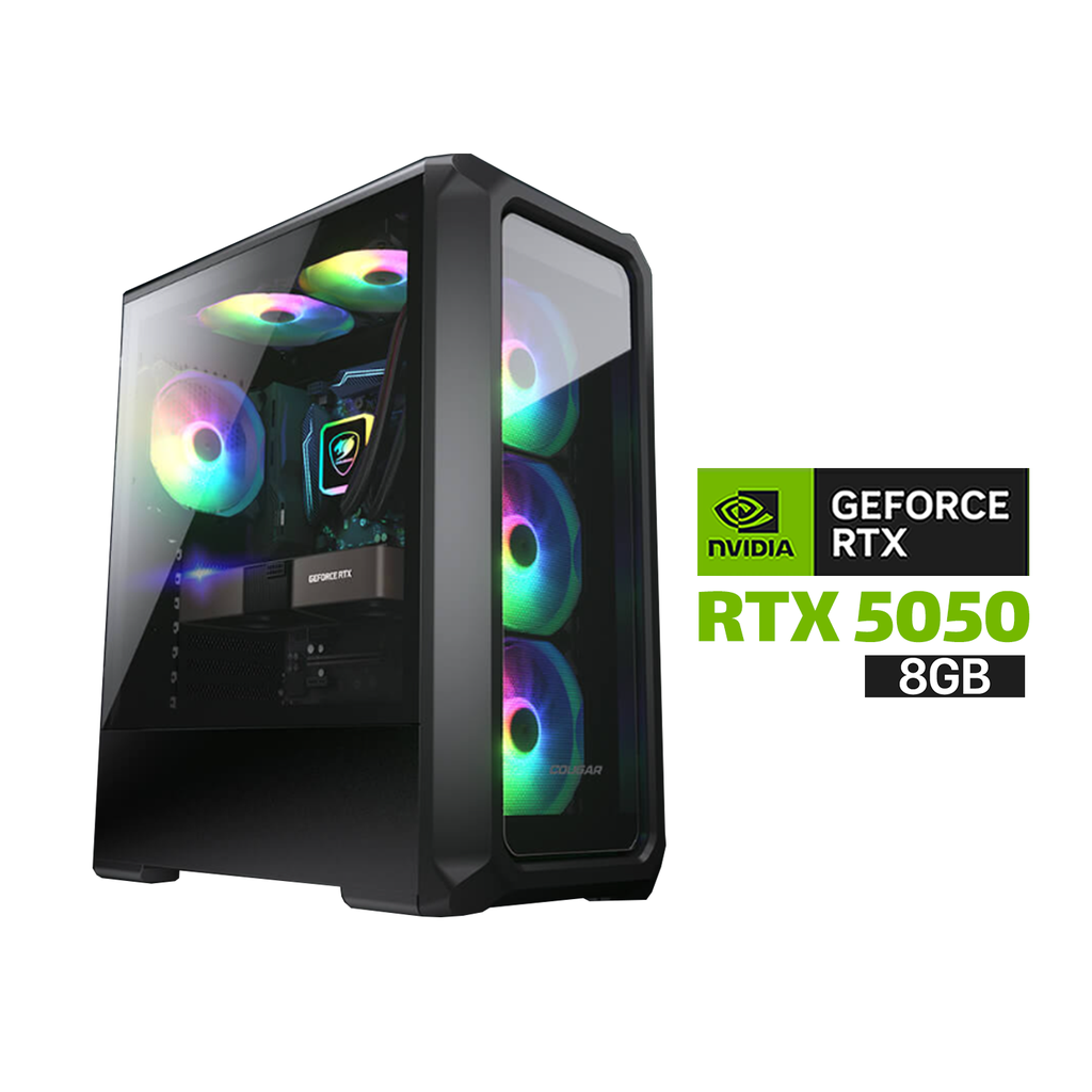 [NS030020] Gaming PC i5-12400F Processor, H610 D5 Motherboard, 16GB D5 RAM, 1TB SSD NVME, RTX 5050 8GB VGA, 750 WATT PSU, Cougar Archon 2 RGB Brilliant Mid Tower Crystalline Case, 3x Pre-Installed RGB Fans, USB Wi-Fi Adapter, Windows 11 Pro (License)