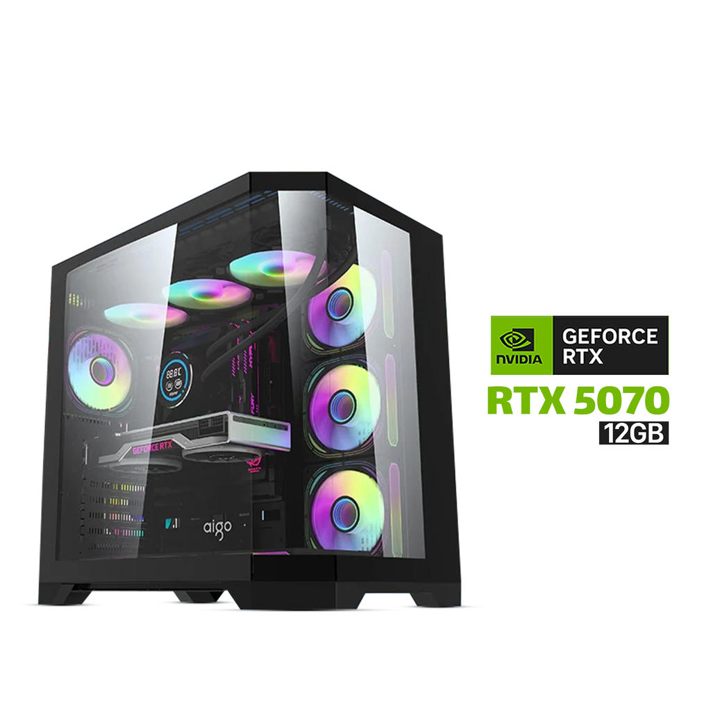 [NS029402] Gaming PC i7-14700K CPU, Asus TUF B760-PLUS WiFi DDR5 MB, 32GB DDR5 RAM, 2TB NVMe SSD, Asus PRIME RTX 5070 12GB VGA, L360 Liquid Cooler, 850 WATT GOLD PSU, DarkFlash Aigo FT418 Pro Case with 7x RGB Fans, Windows 11 Pro License