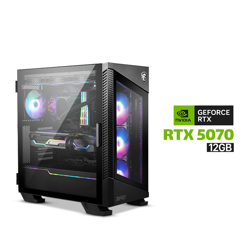 [NS028949] Gaming PC i7-14700K CPU, MSI Z790-P WiFi DDR5 MotherBoard, 32GB DDR5 (6000) RAM, 2TB NVMe SSD, Asus TUF Gaming RTX 5070 12GB VGA, 850 WATT GOLD PSU, AZZA L360 Liquid Cooler, MSI MPG Velox 100R Mid Tower Case With 4x RGB Fans Black, Windows 11 Pro License