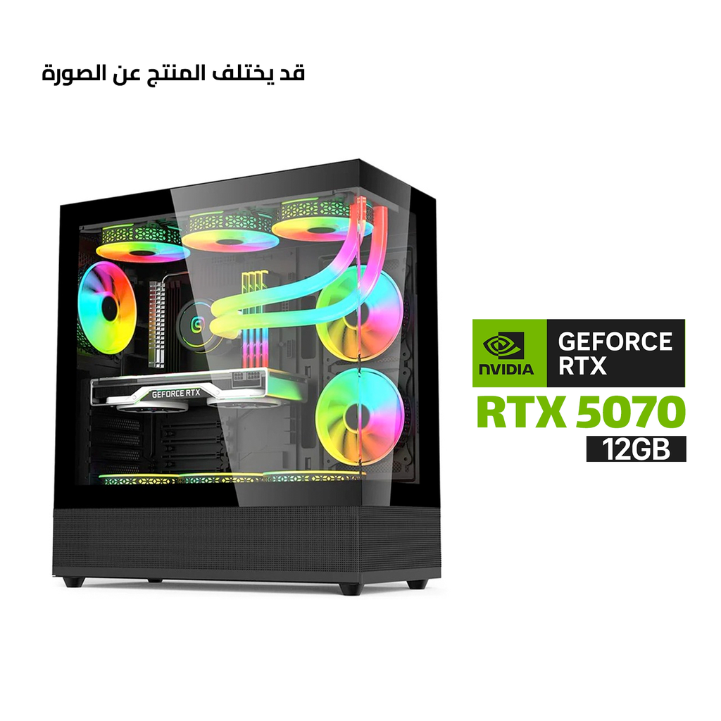 [NS030783] Gaming PC Ryzen 7 9700X, ASUS TUF Gaming B850M-Plus WiFi, 32GB DDR5 6000, 1TB NVMe SSD, RTX 5070 12GB, 850W Gold PSU, AZZA L240 Liquid Cooler, Acer V930B Case 6 Fans, Windows 11 Pro