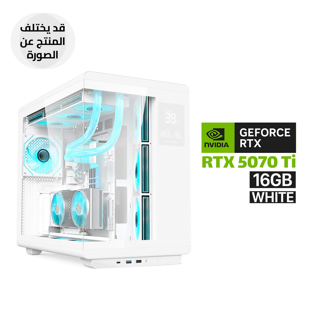 [NS031876] Gaming PC Ryzen 7 9800X3D, Asus X870 Max WiFi7 White, 32GB D5 RGB 6000, 2TB SSD NVMe, ASUS TUF RTX 5070 Ti 16GB White, PRIME LC 360 ARGB White AIO, TUF 1000W PSU White, Acer U600 White Case, 7x RGB Fans, Windows 11 Pro