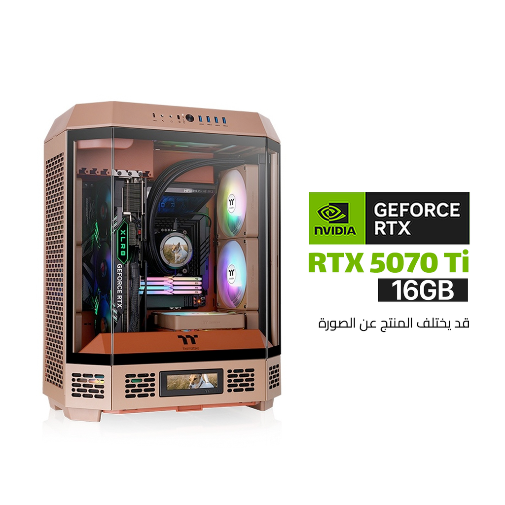 [NS030283] Gaming PC RYZEN 7-7800X3D Processor,ASUS TUF B850 WIFI Motherboard,32GB RAM D5 (6000),2TB SSD NVME (6000),RTX 5070 TI 16GB VGA,850 WATT GOLD PSU,TT L360 Liquid Cooler,TT The Tower 600 Case Gravel Sand,2x Pre-Installed Fans,Windows 11 Pro License