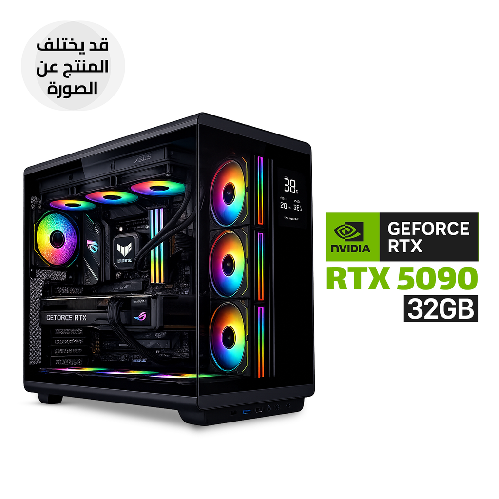 Gaming PC Ryzen 7-9800X3D, ASUS ROG Strix X870-F WiFi 7, 64GB DDR5 RAM, 2TB Gen4 NVMe SSD, RTX 5090 32GB, 1200W Gold PSU, ASUS TUF L360 Cooler, Acer U600 Case 7x ARGB Fans, Win 11 Pro (License)