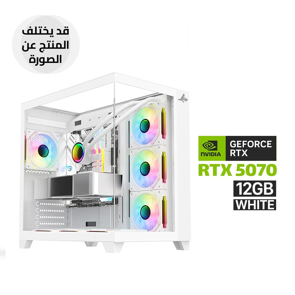 Gaming PC – AMD Ryzen 7 9700X, ASUS ROG STRIX B850-A WiFi 7, 32GB DDR5 6000MHz RAM, 2TB NVMe Gen4 SSD, ASUS PRIME RTX 5070 12GB White GPU, 850W Gold PSU, L360 Liquid Cooler White, Sharx Profin XI700W Case with 7 RGB Fans, Windows 11 Pro Licensed