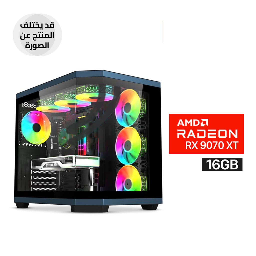 Gaming PC AMD Ryzen 7 9700X CPU, B650 Motherboard, 32GB DDR5 RAM, 2TB NVMe SSD, XFX Quick Silver Radeon RX 9070 XT 16GB VGA, 850 WATT GOLD PSU, AZZA L360 Liquid Cooler, Acer V950 Mid Tower Case, Windows 11 Pro License