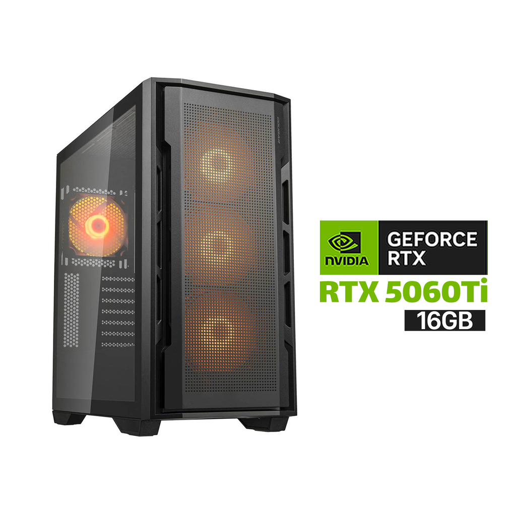 [NS029916] Gaming PC i5-14600K Processor, GIGABYTE B760 D5 Wi-Fi Motherboard, 32GB DDR5 RAM, 1TB NVME SSD, RTX 5060 Ti 16GB VGA, 750 WATT GOLD PSU, L240 Liquid Cooler, Cougar UniFace RGB Mid Tower Case, 4x Pre-Installed RGB Fans, Windows 11 Pro (License)