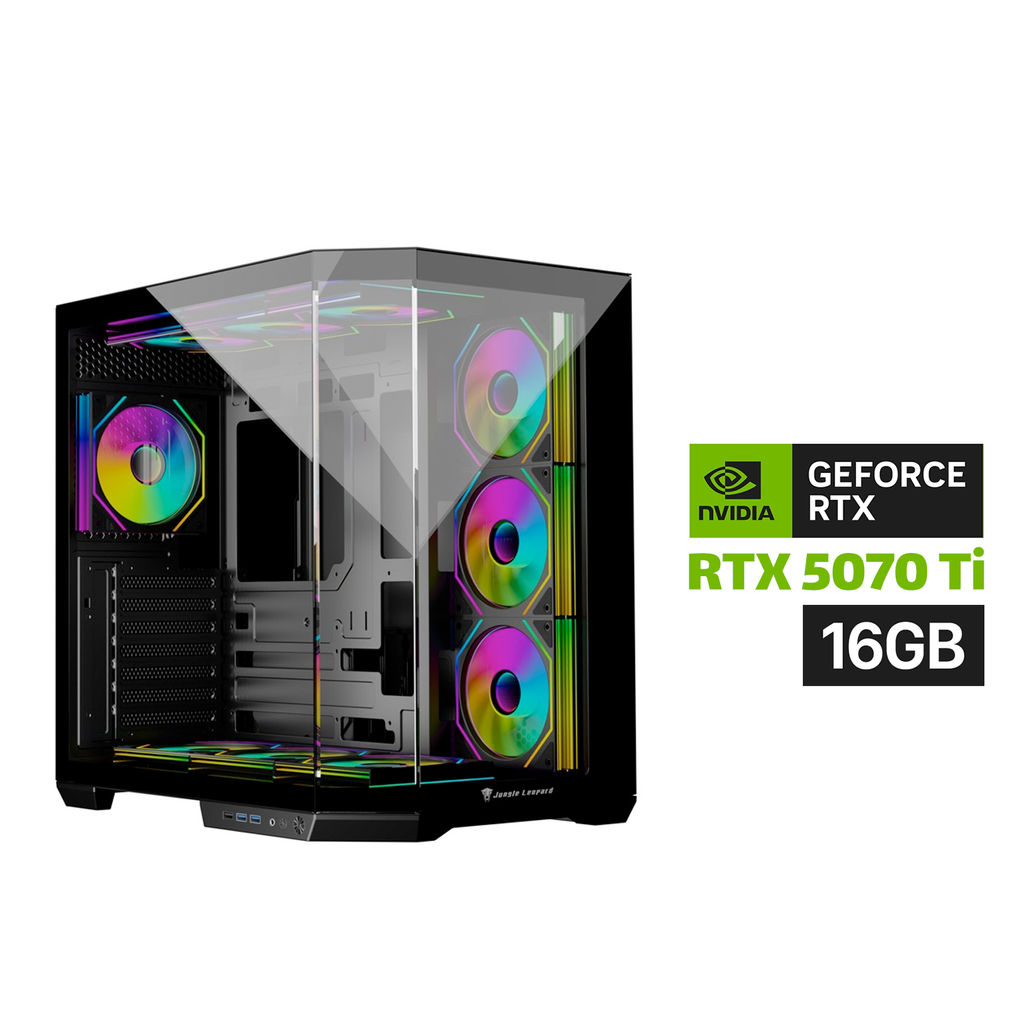 Gaming PC Intel Core Ultra 9-285K, ASUS Z890-P WiFi, 32GB DDR5 6000, 2TB NVMe SSD, PNY RTX 5070 Ti 16GB, 850W Gold PSU, 360mm ARGB Liquid Cooler, Jungle Leopard Case, Win 11 Pro