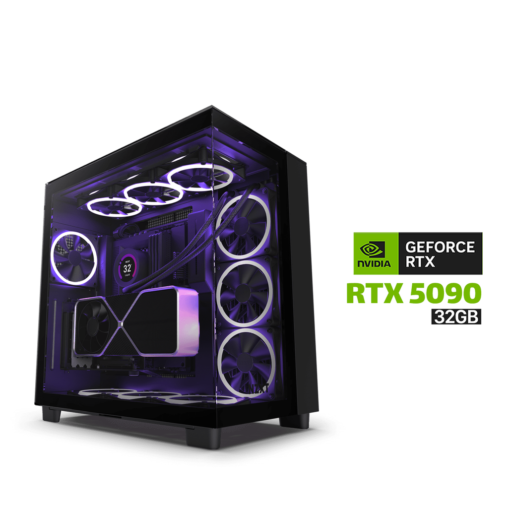 Gaming PC Ryzen 9 9950X3D,Asus X870-E MB,64GB DDR5 (6000) RAM,Samsung 2TB 990 PRO SSD,Gigabyte RTX 5090 32GB VGA,ROG STRIX L360 LCD Liquid Cooler,Corsair 1200 WATT Gold PSU,NZXT H9 Elite Premium Case,NZXT 3x RGB Fans,Lian-Li Strimer VGA+MB,Win 11 Pro