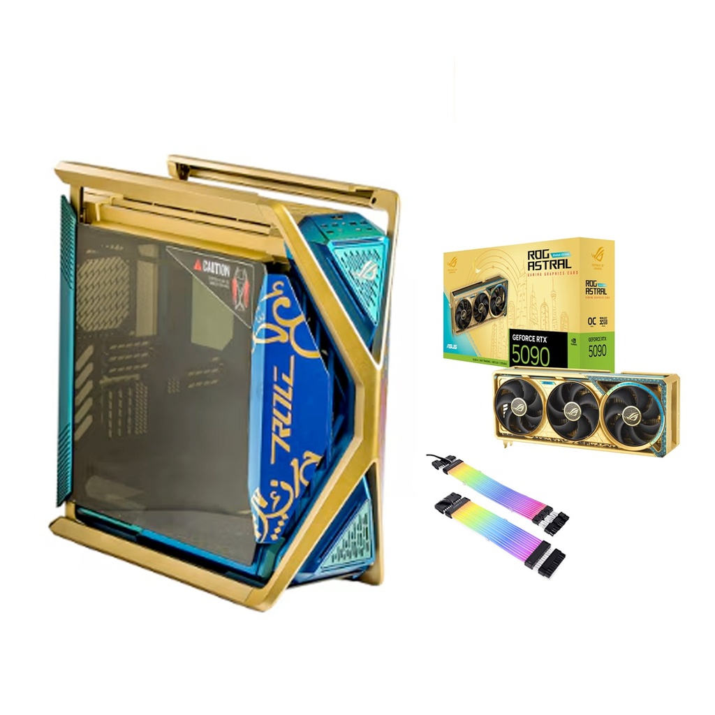 [NS030021] ULTRA 9-265K,ASUS ROG Strix Z890-E Motherboard, 96GB DDR5 Ram,SAMSUNG 4TB GEN-5 (14700),ASUS ROG ASTRAL RTX 5090 OC 32GB Dhahab,ASUS RYUJIN XTREAM 360 Liquid Cooler,Rog Strix PLATINUM 1200W PSU,Asus ROG Hyperion GR701 DHAHAB,Win 11 Pro
