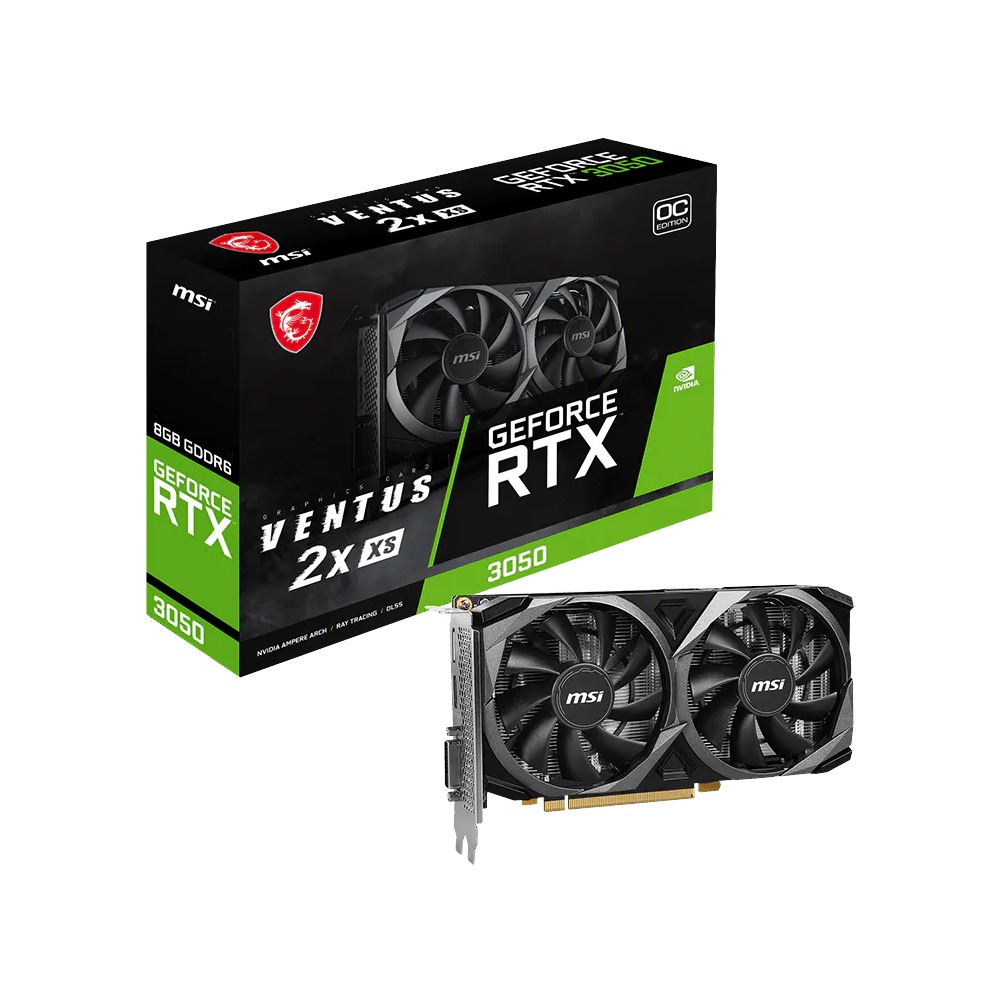 [NS032267] MSI GeForce RTX 3050 Ventus 2X XS OC 8GB GDDR6 Graphic Card