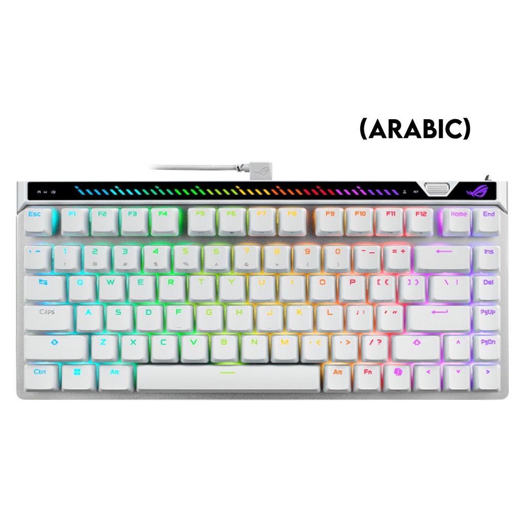Asus M705 Rog Falchion Ace 75 HE 75% Wired Analog Gaming Keyboard HFX V2 Magnetic Switch Refined & Precise (Arabic) - White