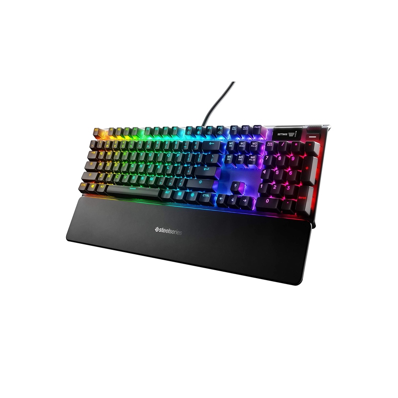 [NS001182] SteelSeries Apex Pro Mechanical Gaming Keyboard, OLED Smart Display, Omnipoint 2.0 Adjustable Hyper Magnetic Switches, Detachable Magnetic Wrist Rest, USB Passthrough, For PC/PS5 & Xbox