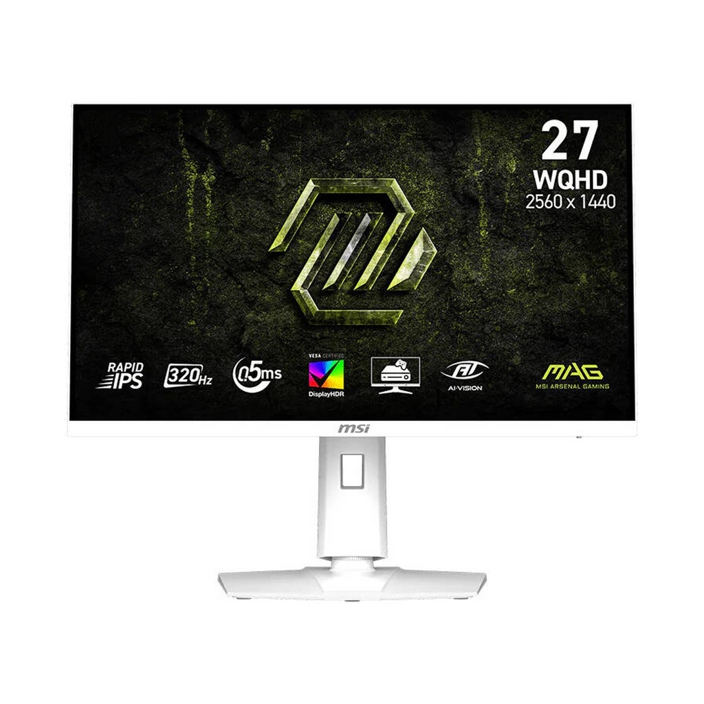 MSI MAG 274QRFW X32 27" 2K WQHD Rapid IPS 320Hz 0.5ms HDMI 2.1 AMD FreeSync Premium & NVIDIA G-Sync Gaming Monitor -White
