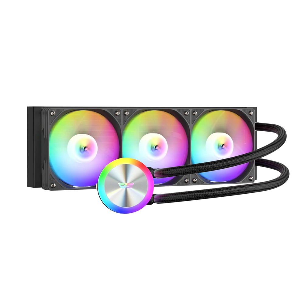 [NS032149] DarkFlash AquaGlow DG360 ARGB AIO 360mm Liquid CPU Cooler - Black