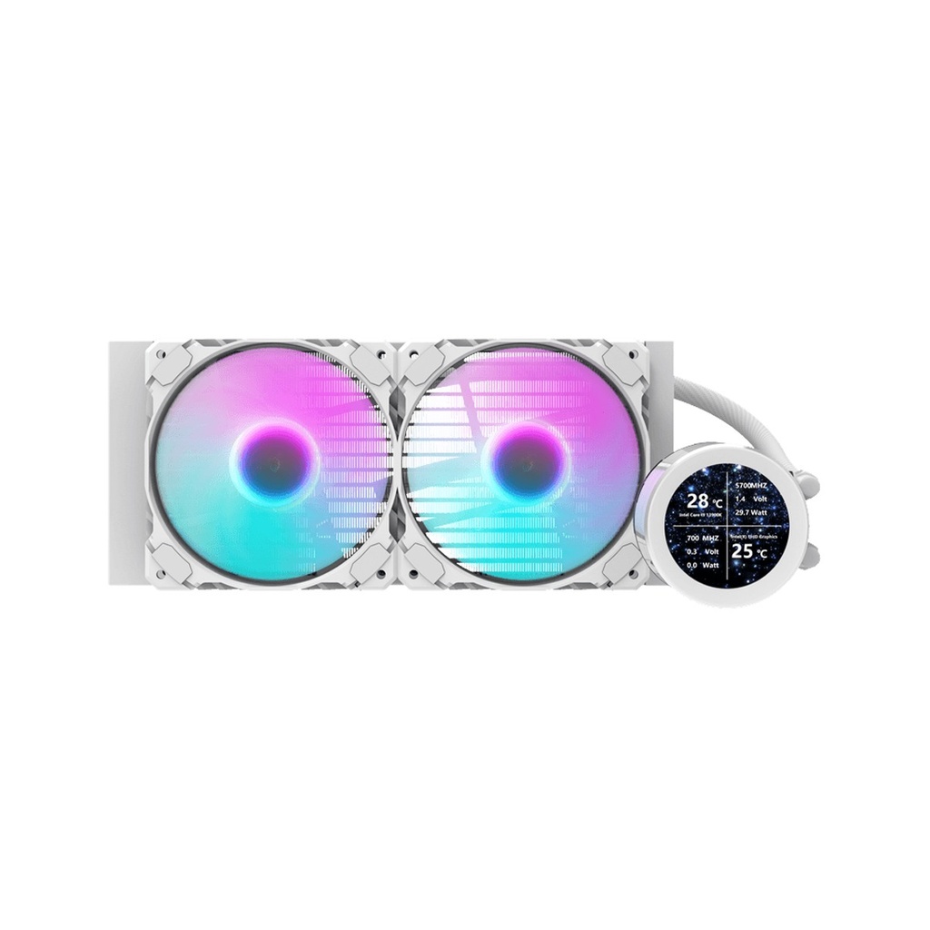 [NS029370] DarkFlash Nebula Series DN240S 2.1 inch IPS Display Screen All-In-One 240MM Liquid Cooler - White
