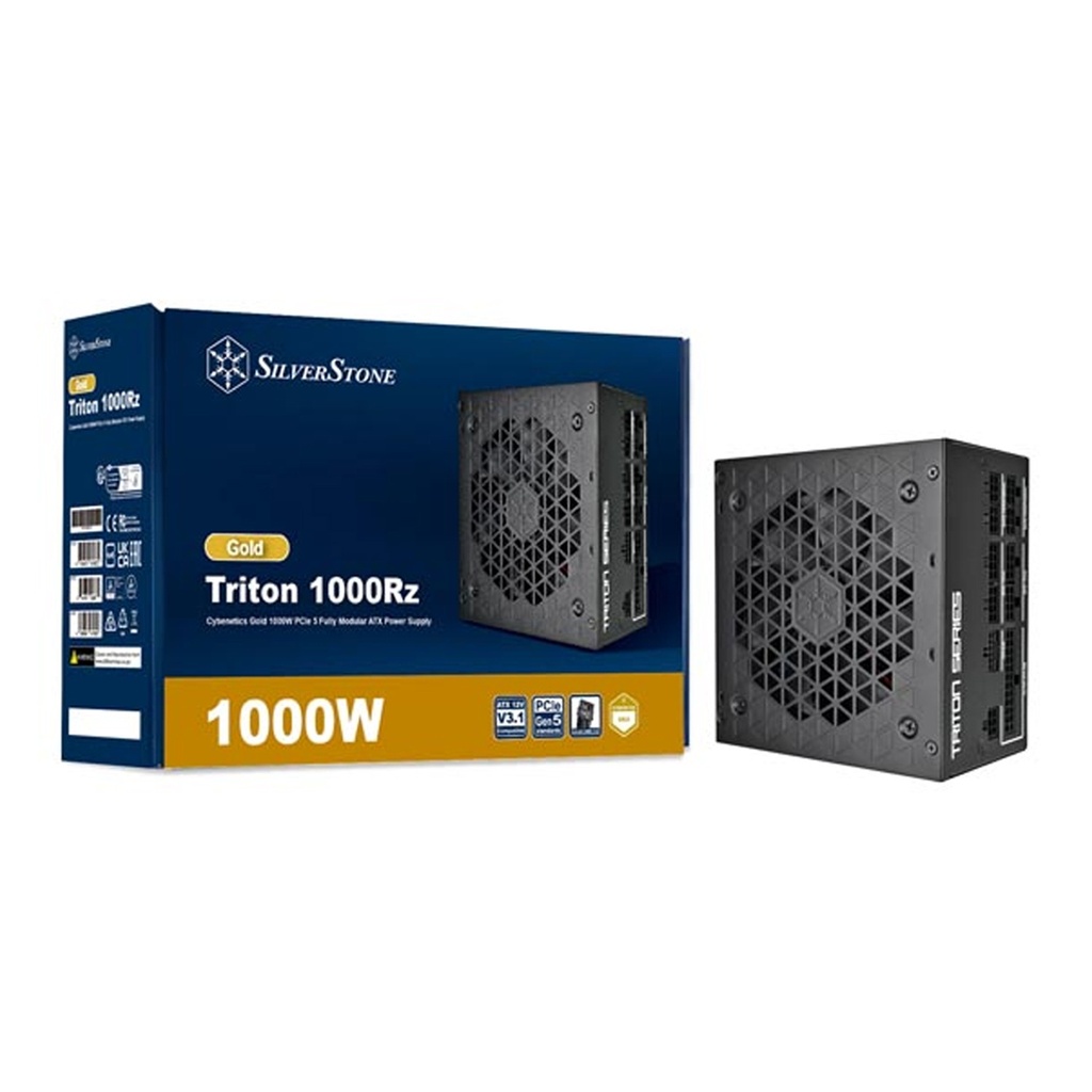 [NS029658] Silver Stone Triton 1000Rz Cybenetics Gold Fully Modular ATX 3.1 PCIe Gen5 1000W Power Supply - Black