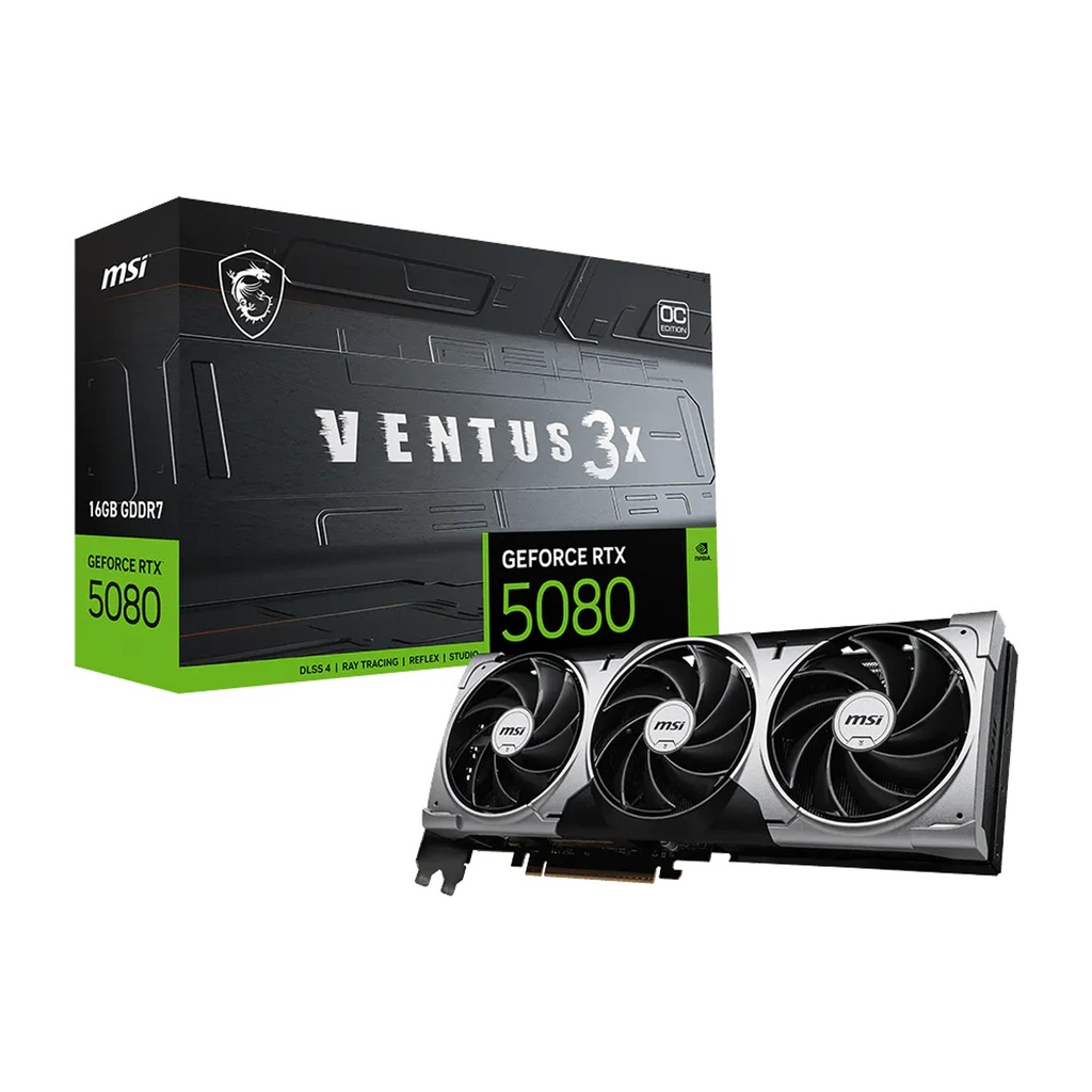 [NS028755] MSI Geforce RTX 5080 Ventus 3X OC Edition 16GB GDDR7 Graphic Card