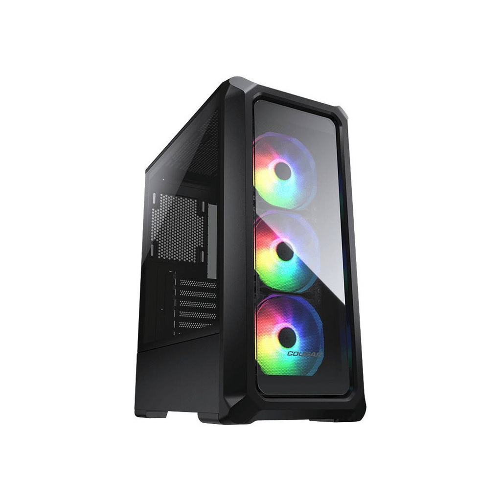 [NS029483] Cougar Archon 2 RGB Brilliant Mid Tower Crystalline Case, Two Side Panel Front & Left Tempered Glass Case With 3x ARGB Fan - Black
