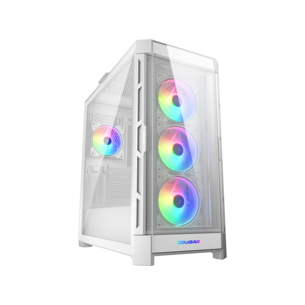 [NS012776] Cougar DuoFace Pro RGB Mid Tower Two Panel Front & Left Side Tempered Glass Case With 4 ARGB Fan - White