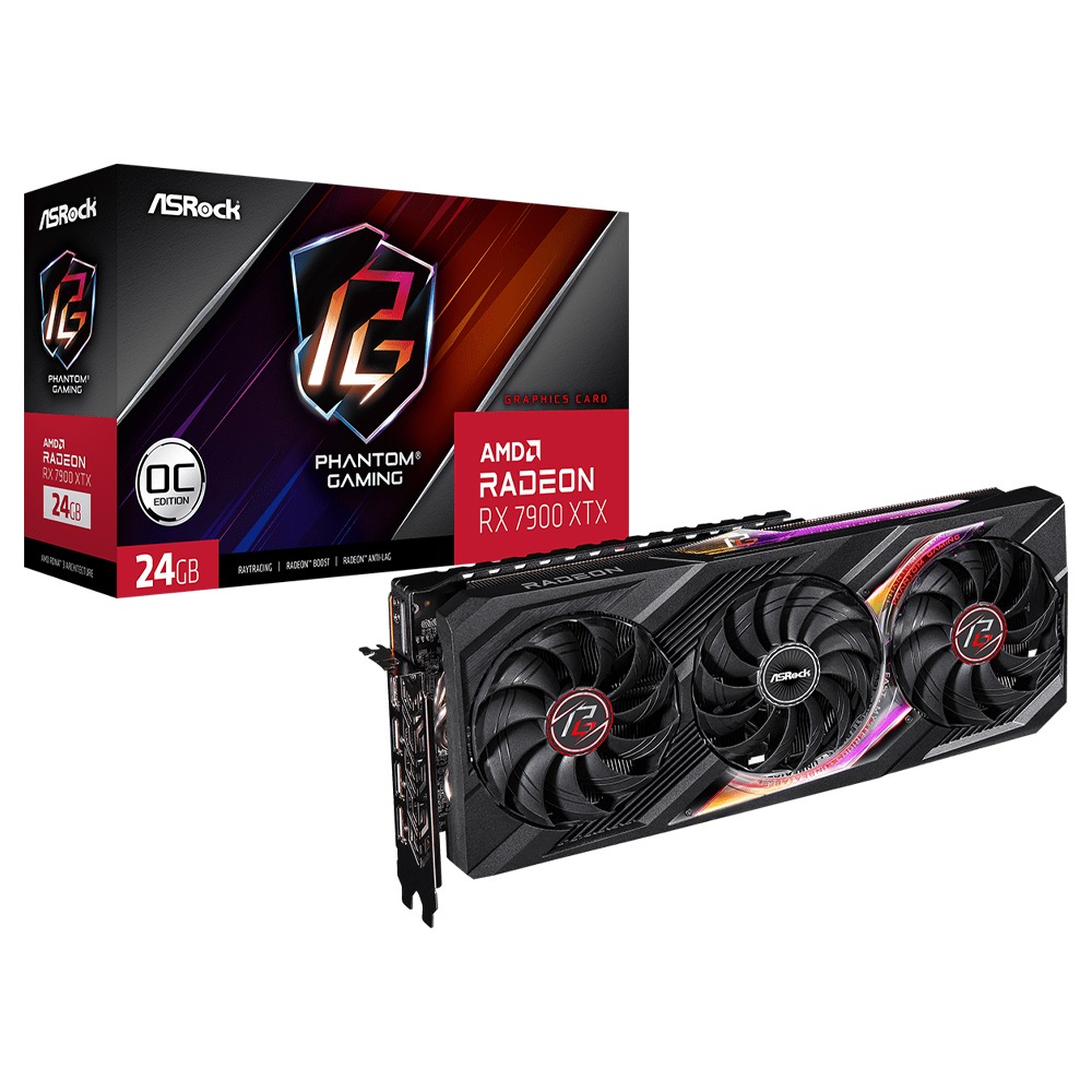 [NS012547] ASRock AMD Radeon RX 7900 XTX Phantom Gaming OC Edition 24GB GDDR6 Graphics Card