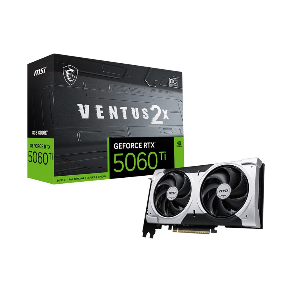 MSI Geforce RTX 5060Ti Ventus 2X OC Edition 8GB GDDR7 Graphic Card | 912-V536-001