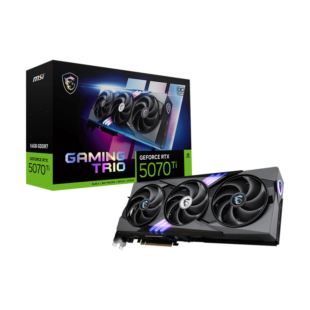 [NS028147] MSI Geforce RTX 5070Ti Gaming Trio OC Edition 16GB GDDR7 Graphic Card - Black