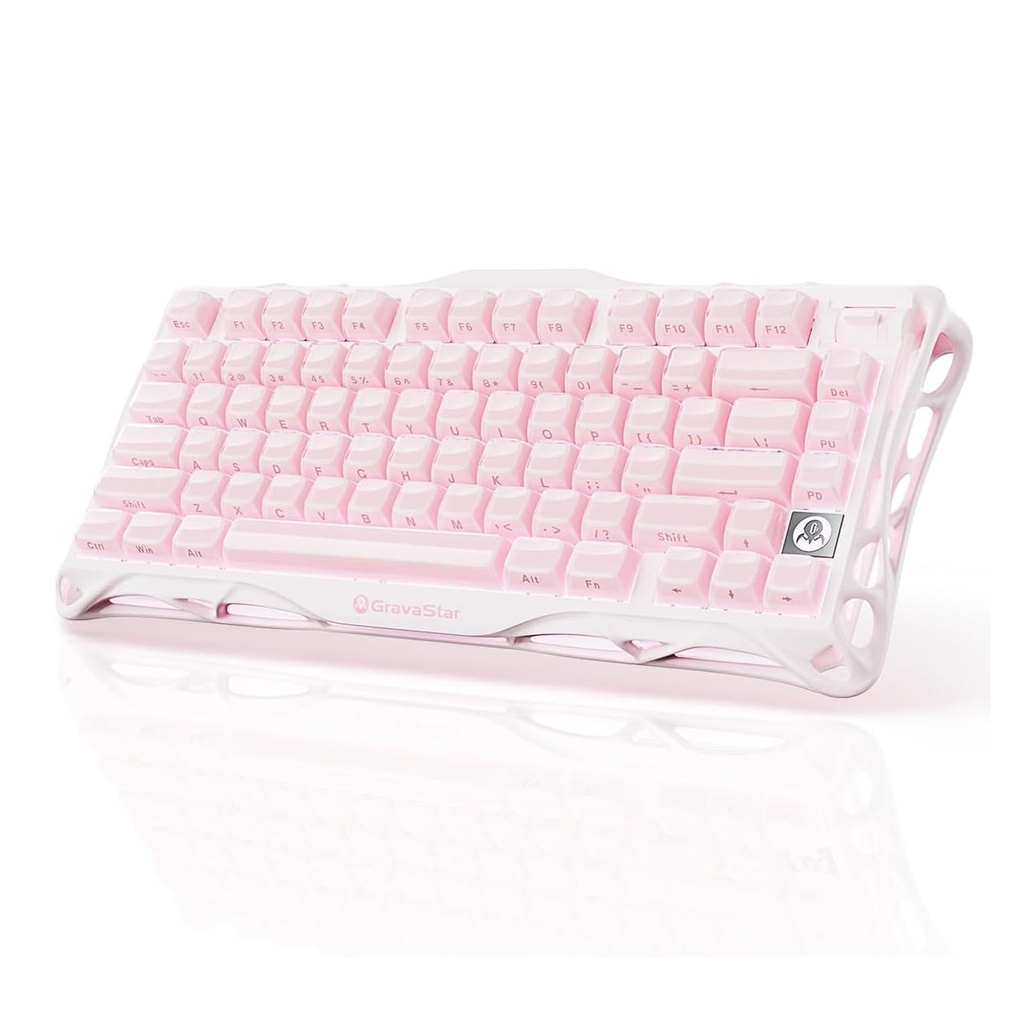 [NS033070] GravaStar Mercury K1 75% Wireless Mechanical Gaming Keyboard For Windows XP & Above/Mac - Sakura Pink
