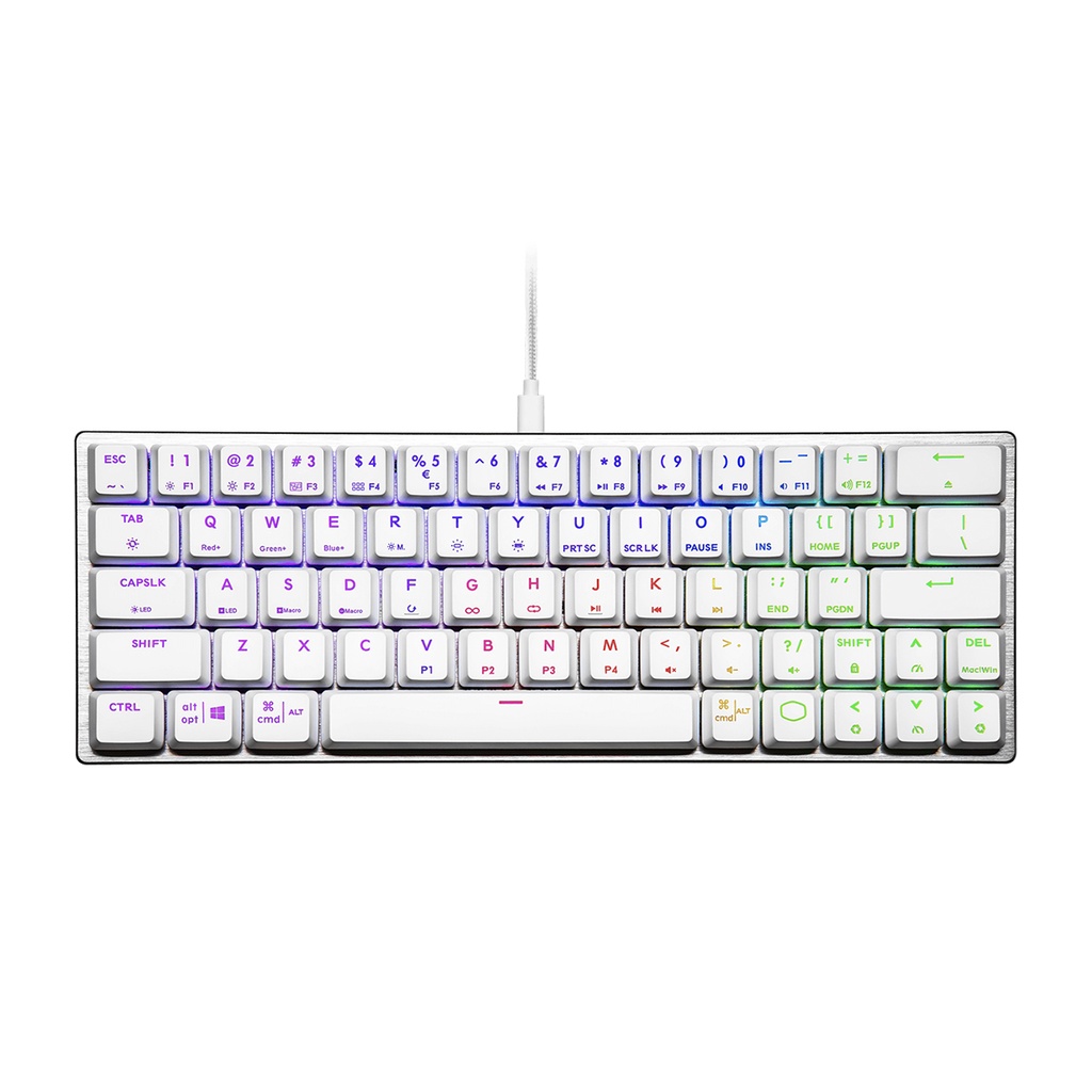 [NS009686] Cooler Master SK620 60% RGB Mechanical Wired Gaming Keyboard With Low Profile Clicky Blue Switch - White