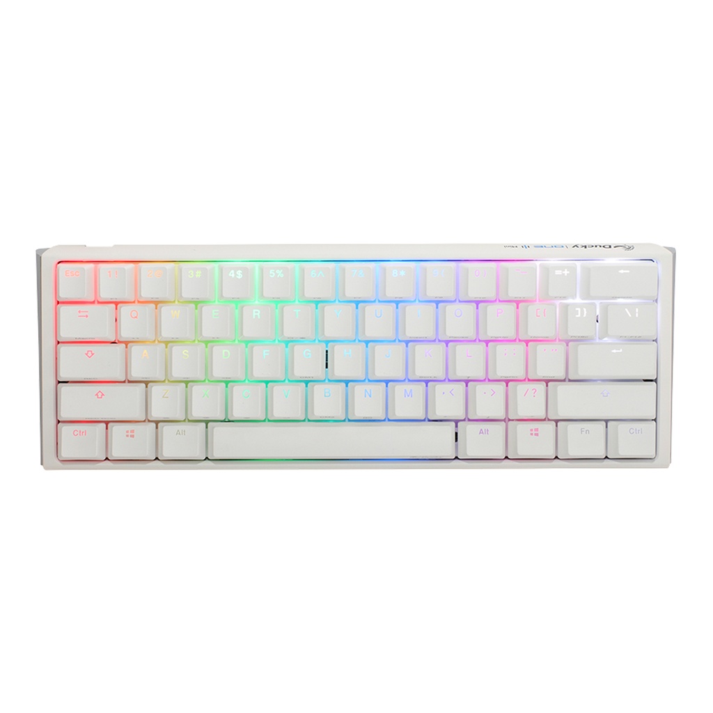[NS012000] Ducky One 3 Mini Hot-Swap RGB Mechanical Gaming Keyboard MX Cherry Blue Switch - Aura White