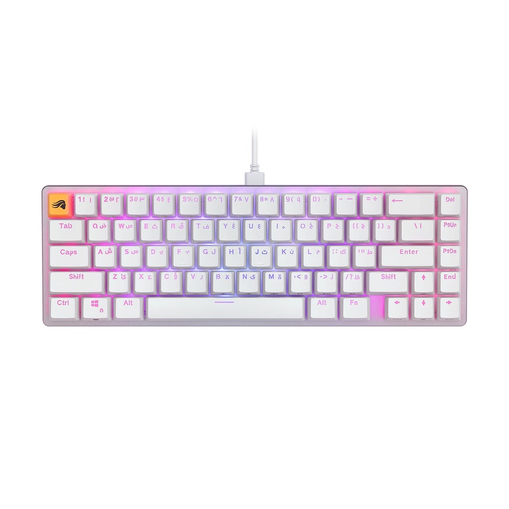 Glorious GMMK2 Compact 65% Modular Mechanical Gaming Keyboard (Arabic) Pre-Built Edition - White