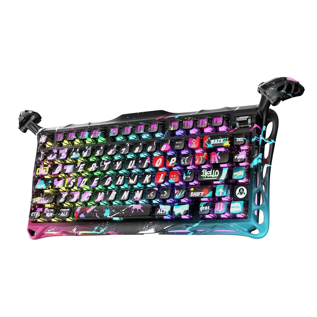 [NS031635] Gravastar Mercury V75 Pro 75% Hall Effect Magnetic Switch Gaming Keyboard For Windows XP & Above/Mac - Neon Graffiti