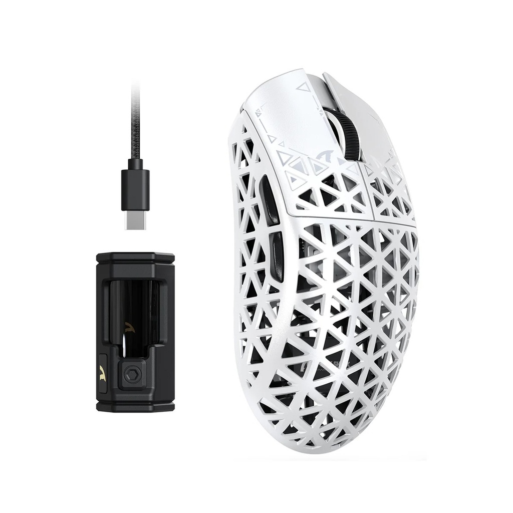 Attack Shark R5 Ultra Carbon Fiber Tri-Mode Wireless (BT/2.4G Wireless/Wired) 8K PAW3950MAX Gaming Mouse - White