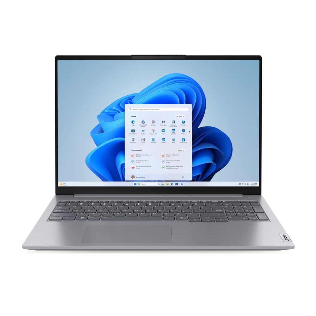 [NS030144] Lenovo ThinkBook 16 G8 IAL Laptop, Intel Core Ultra 7-255H Processor, 16GB Ram, 512GB SSD Integrated Intel Graphics, 16" WUXGA Display, Backlit Keyboard, Windows 11 Pro (License) | 21SK0030GR - Arctic Grey