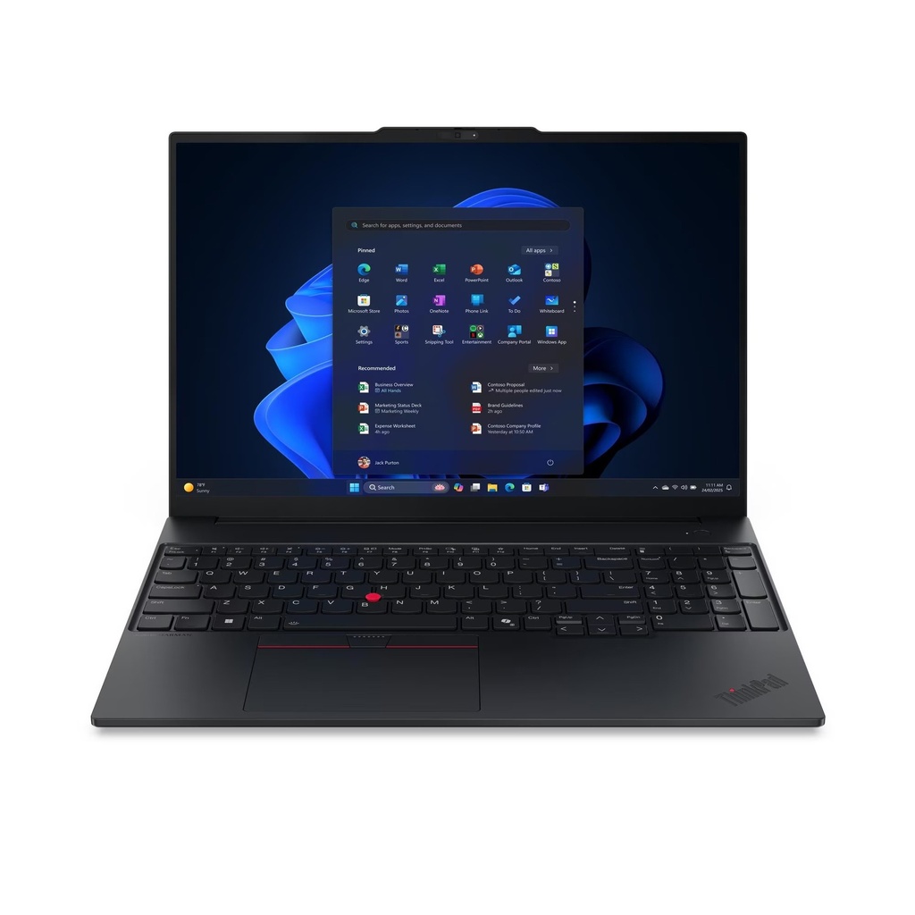 [NS031153] Lenovo ThinkPad E16 Gen 3 Laptop, Intel® Core Ultra 5 225U Processor, 8GB DDR5 RAM, 512GB NVMe SSD, 16" WUXGA IPS Display, Backlit Keyboard, Windows 11 Pro License, Black | 21SR0018GR