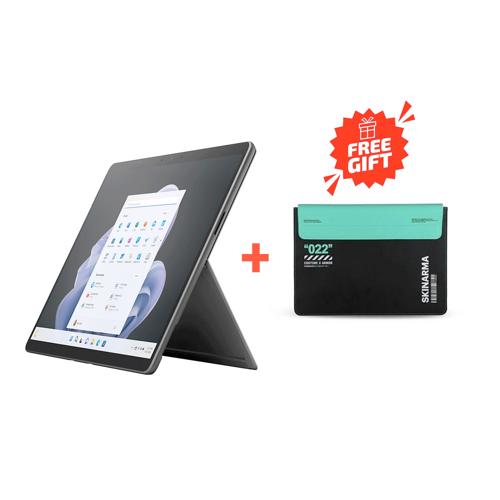 [NS029847] MicroSoft Surface Pro 10, Intel Core Ultra 5-135U Processor, 8GB Ram, 256GB SSD, 13" 120Hz TouchScreen, Intel Graphics, Wi-Fi Only, Windows 11 Pro, Black | ZDR-00025 + Skinarma ShinGoki Laptop Sleeve Turquoise
