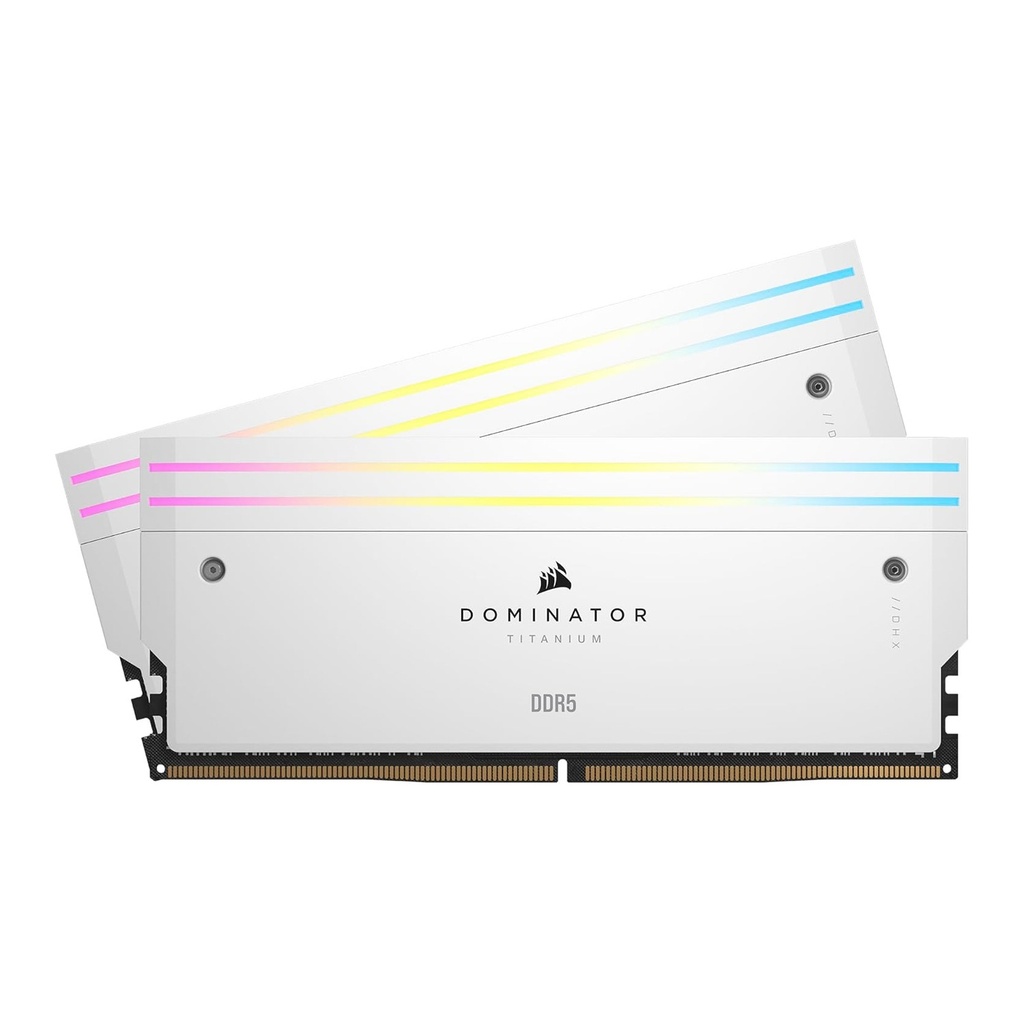 [NS028707] CORSAIR DOMINATOR® TITANIUM RGB 96GB (2x48GB) DDR5 DRAM 6600MT/s CL32 Intel XMP Memory Kit — White