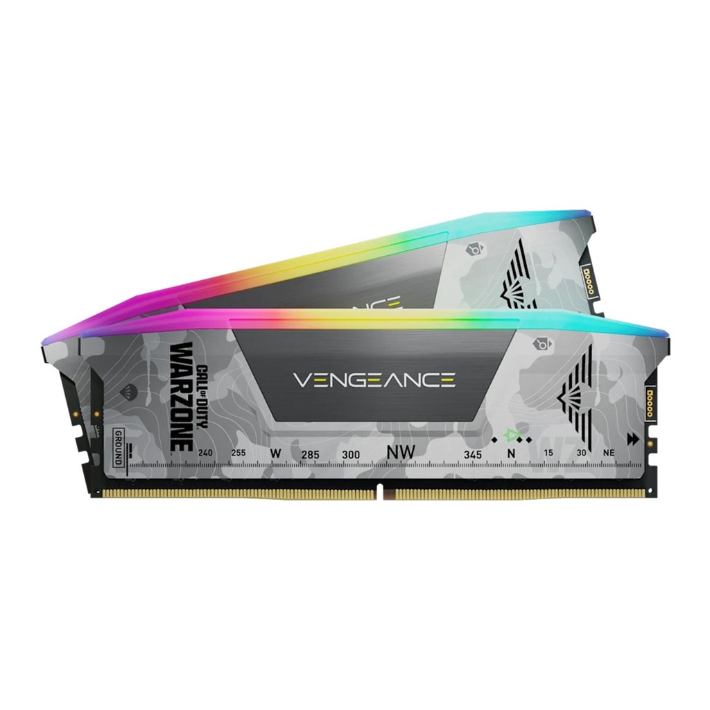 [NS028891] Corsair Vengeance RGB Call Of Duty WarZone 32GB (2x16GB) DDR5 AMD Expo & Intel XMP 6000MHz CL30 Memory Kit - light Grey