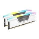 CORSAIR VENGEANCE® RGB 64GB (2x32GB) DDR5 DRAM 6400MT/s CL32 Memory Kit — White