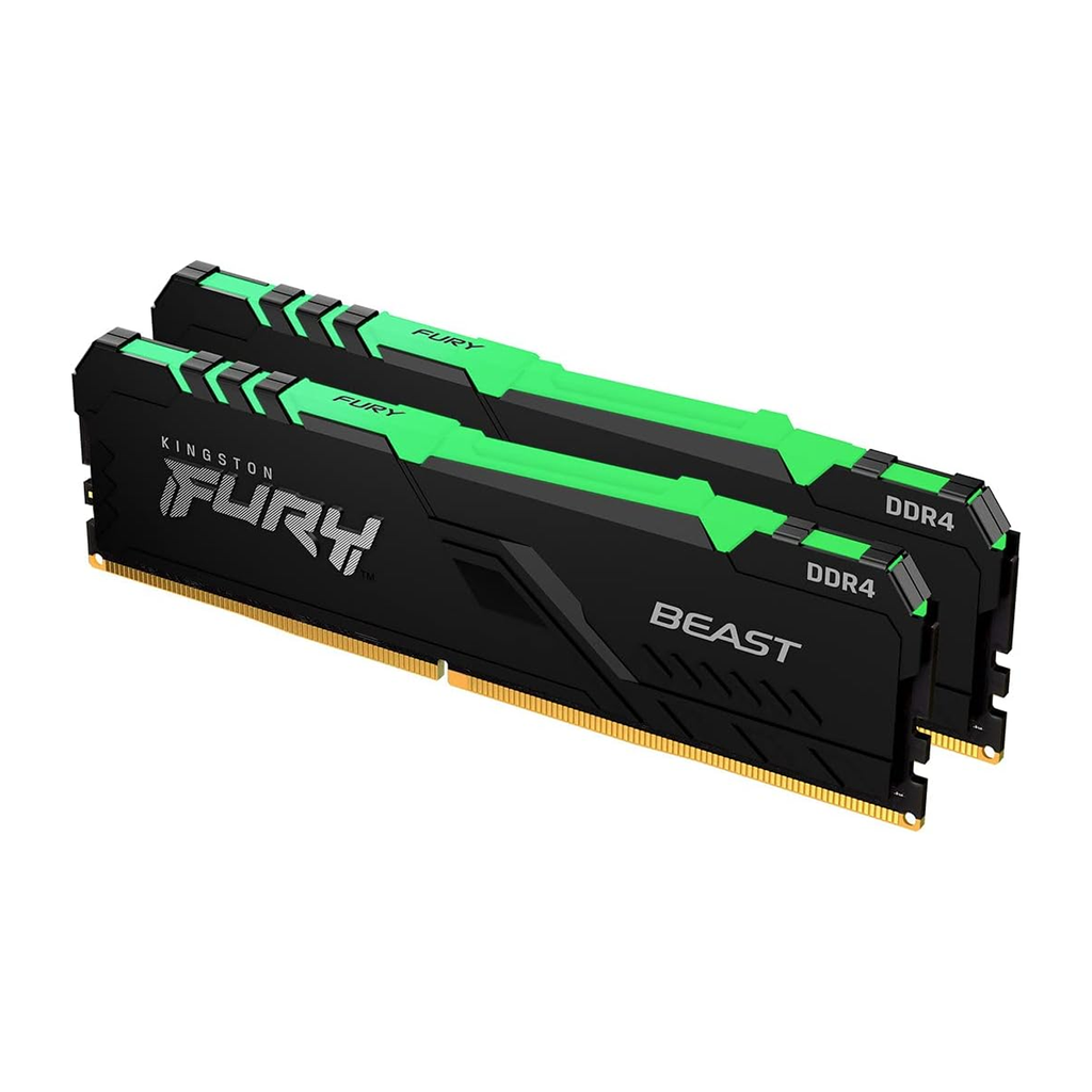 [NS026736] Kingston FURY Beast RGB 64GB (2x32GB) 3600MT/s DDR4 CL18 Desktop Memory Kit, Infrared Syncing, Intel XMP, AMD Ryzen, Plug n Play | KF436C18BBAK2/64