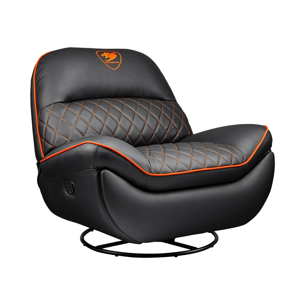 Cougar Sofa OverLord PVC Leatherette Foldable footrest, Specialized Padding - Black
