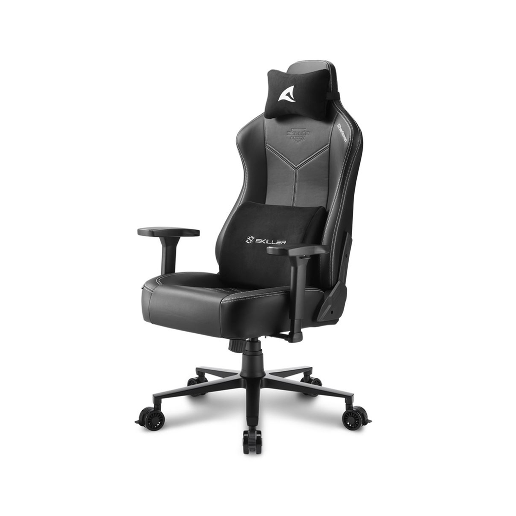[NS016494] Sharkoon SKILLER SGS30 Adjustable Backrest Angle, Headrest & Lumbar Cushion, Adjustable Armrests 3D, Adjustable Tilt Angle - Black/White