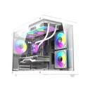 Darkflash B275 Pro M-ATX Dual Glass Gaming PC With 6 Pre-Installed ARGB Fans & 650 Watts PSU, 270 Degree panoramic view design - White