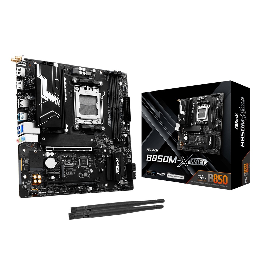 [NS028990] Asrock B850M-X WiFi AM5 for AMD Ryzen, DDR5 PCIe 5.0 Gaming Motherboard