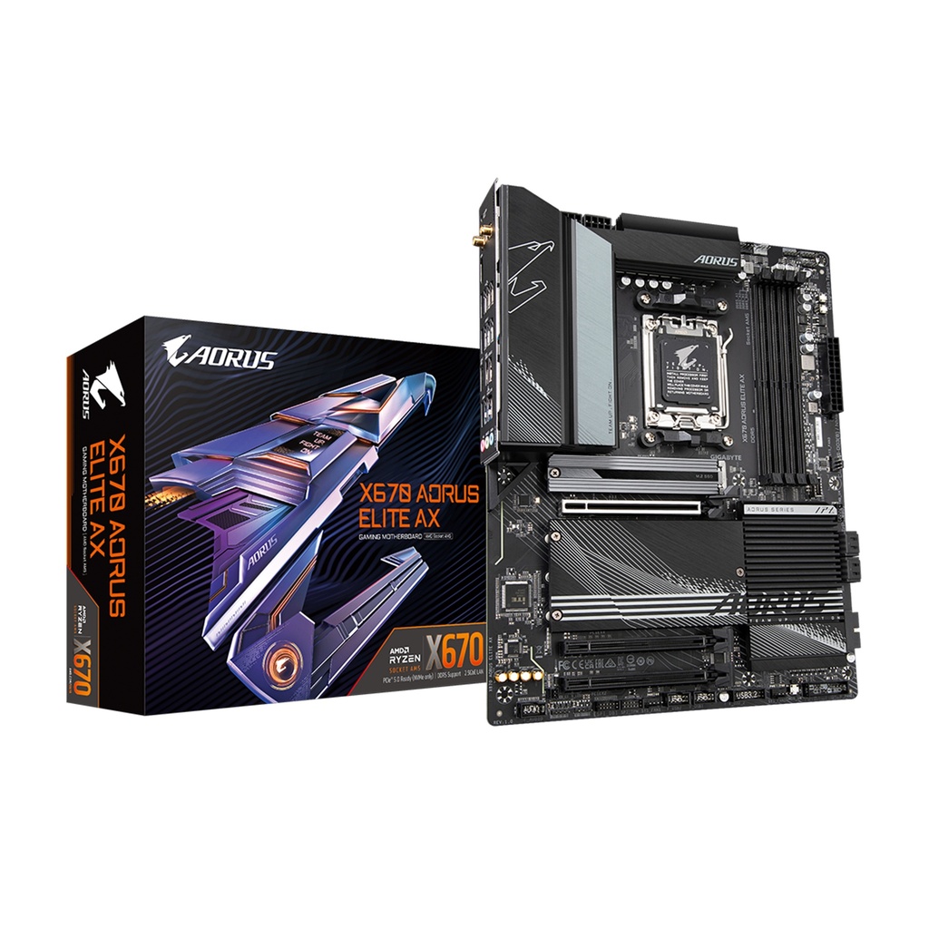 [NS006508] GIGABYTE AORUS X670 AORUS ELITE AX DDR5 AMD Ryzen Socket AM5 PCle 5.0 Gaming MotherBoard