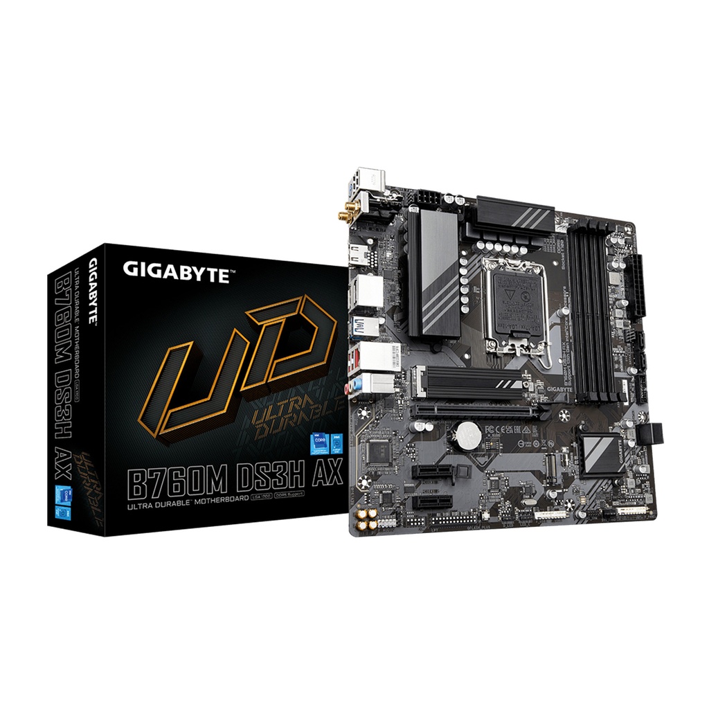 [NS028086] GigaByte Intel B760M DS3H 1.2 AX WIFI DDR5 MotherBoard