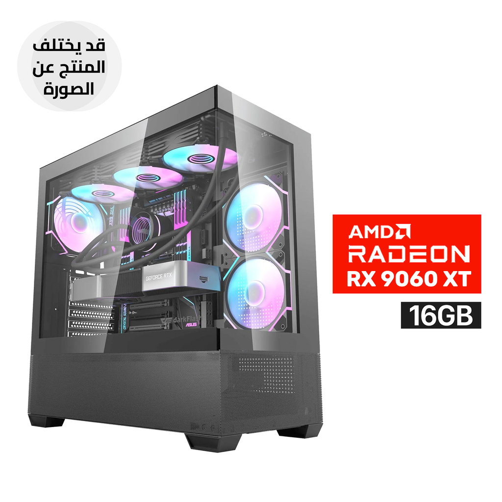 [NS033453] Gaming PC RYZEN 5-9600X Processor, B650 Motherboard, 16GB RAM DDR5, 1TB SSD NVMe, Asus Dual AMD Radeon RX 9060 XT 16GB, L240 Liquid Cooler, 750 WATT BRONZ PSU, Aigo DarkFlash DS900 Air Case 6x RGB Fans, USB Wi-Fi Adapter, Windows 11 Pro (License)