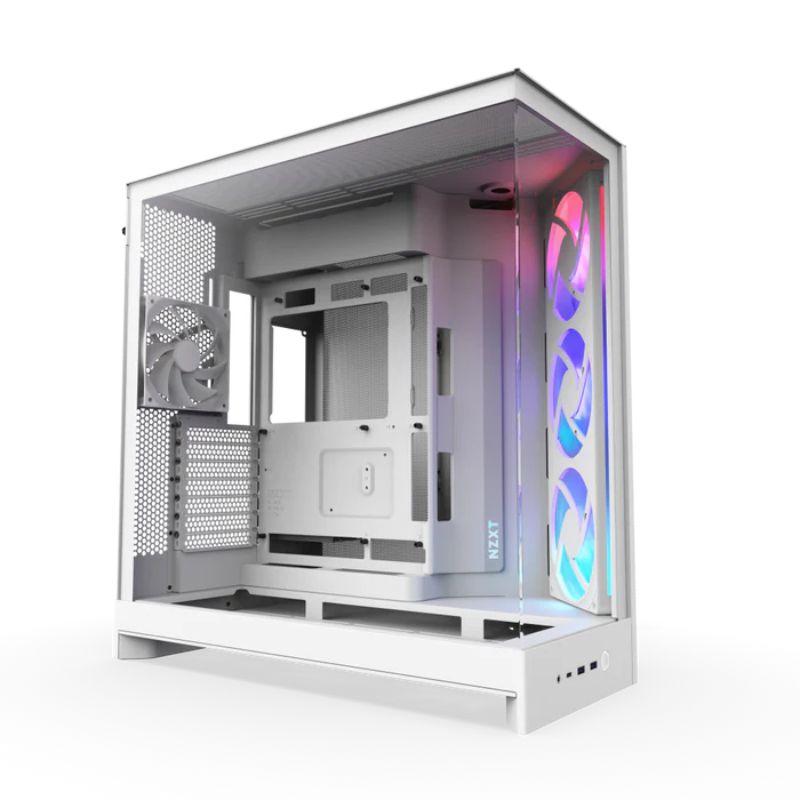 [NS030884] NZXT H9 Flow RGB+ (2025) Dual-Chamber Mid Tower Case With RGB Fans & Control Hub - All White
